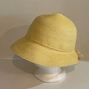 A Augus T Yellow Paper Cloche Style Hat